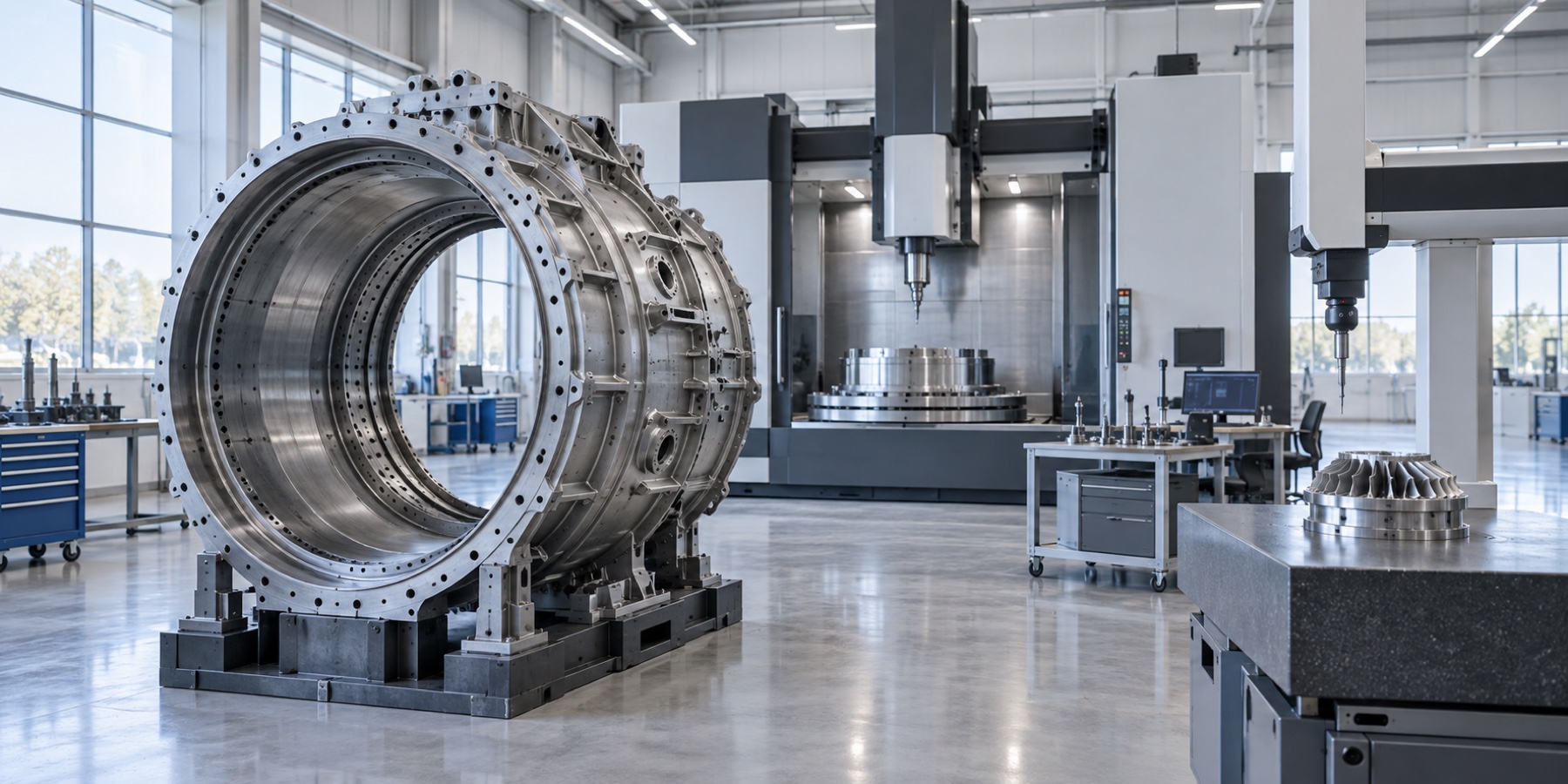 Precision gas turbine manufacturing and inspection facility