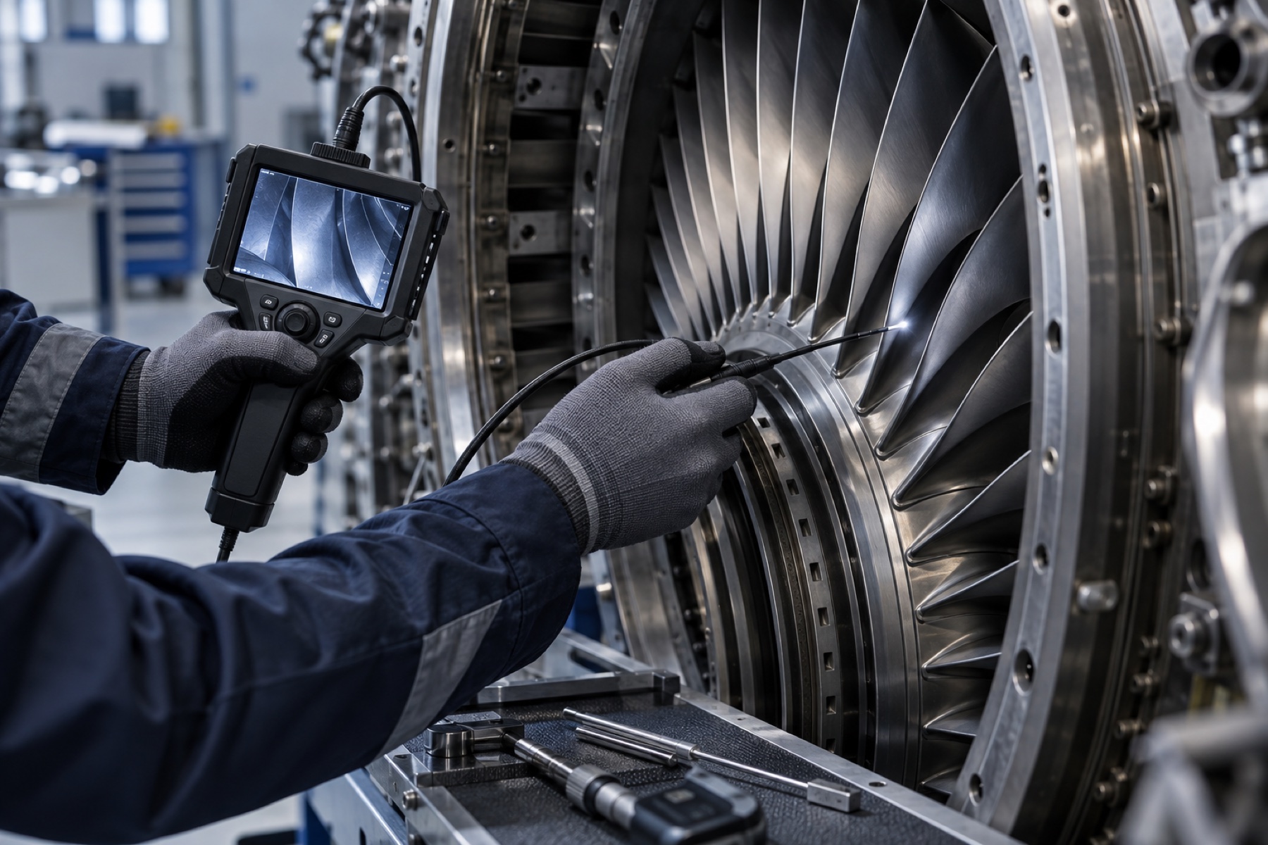 Professional borescope inspection of gas turbine compressor blades